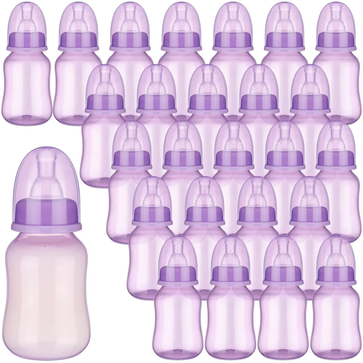 30 Pcs Baby Shower Favors Party Bottle Chug Game Mini Bottles Gift Sets For Gender Reveal Birthday Party Supplies Gift (Purple)