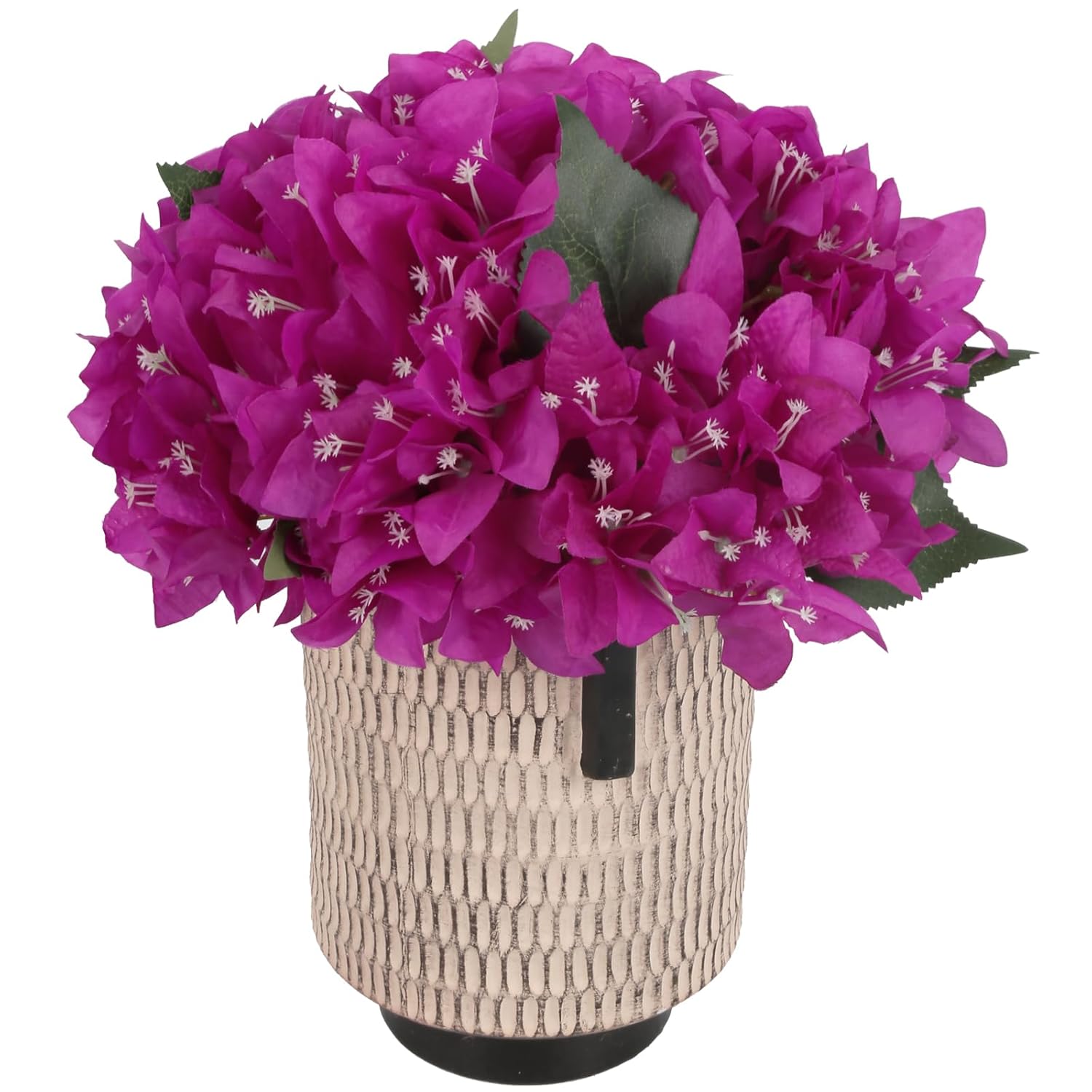 Bougainvillea Artificial Flowers 2 Bundles 17.32" Faux Bougainvillea Silk Flowers Uv Resistant For Outside For Home Wedding Decor(Fuchsia)