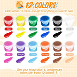 24 Set Mini Acrylic Paint Set For Kids Adults Washable Mini Painting Kit Arts Crafts Party Favors Filled Strips Brushes Palettes Bulk For Classroom Home Kit Supplies (Vivid Color)