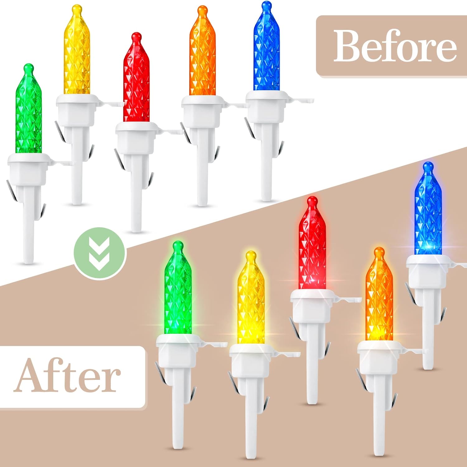 120 Pack Christmas Replacement Mini Bulbs 3 V Led String Lights Outdoor Indoor Wide Angle Bulbs For Christmas Tree Garde