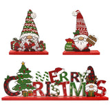 3Pcs Christmas Table Decorations Gnomes Tree And Merry Christmas Sign Centerpiece Tabletop Wooden Ornaments Indoor Xmas Decorations For Party Coffee Table Gifts