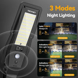 2 Pack Solar Street Lights IP66 Waterproof Motion Sensor Remote Dusk to Dawn Security Lights