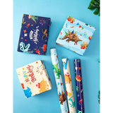 Dinosaur Wrapping Paper Rolls - 3 Rolls 17” X 120” Happy Birthday Wrapping Paper Kids Wrapping Paper Rolls Boy Dinosaur Gift Wrap Paper Dinosaur Party Favor Happy Bday Wrap With Cutting Line On Back