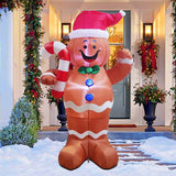 5Ft Christmas Inflatable Gingerbread Man Decor Yard Indoor/Outdoor Inflatable Decoration For Christmas Party Porch/Yard/