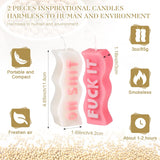 2 Pieces Aesthetic Candles Atmosphere Candle Wavy Word Fun Shaped Trendy Soy Wax Scented Cool Funny Gift For Office Birthday Home Decoration(Funny)