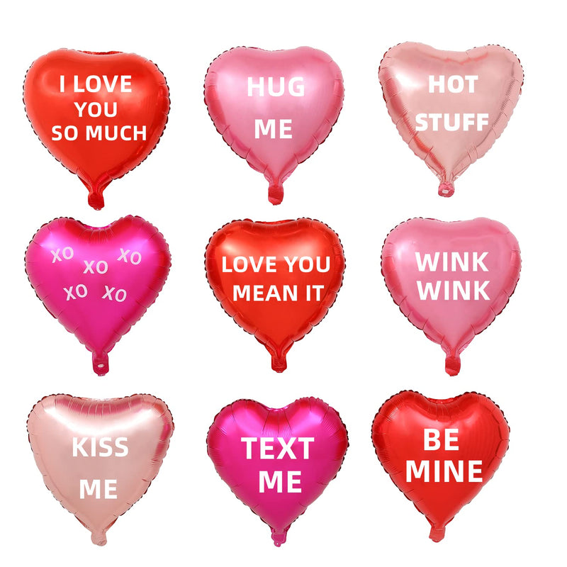 18 Pcs Heart Balloons 18" Foil Love Balloons With Letter Mylar Balloon