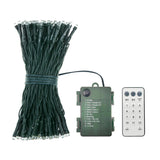 Led Fairy String Lights, Battery Operated, Dimmable, Remote Control, Color Changing (Warm/Multicolor) - Dark Green Wire