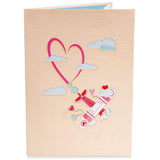3D Pop Up Card, I Love You Biplane, For Valentines Day, Mothers Day, Birthday, All Occasions, Adult Or Kids - 5" X 7" Cover - Includes Envelope And Note Tag
