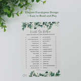 Eucalyptus Bridal Shower Games 30 Guests, Includes Would She Rather, Bridal Bingo, What'S In Your Purse, And Guess Who Bride Or Groom