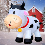 6Ft Cow Inflatables Christmas Spring, Farm Ranch Blow Up Animals Cute Dairy Cattle,Decorations Outdoor Yard Built-In Led