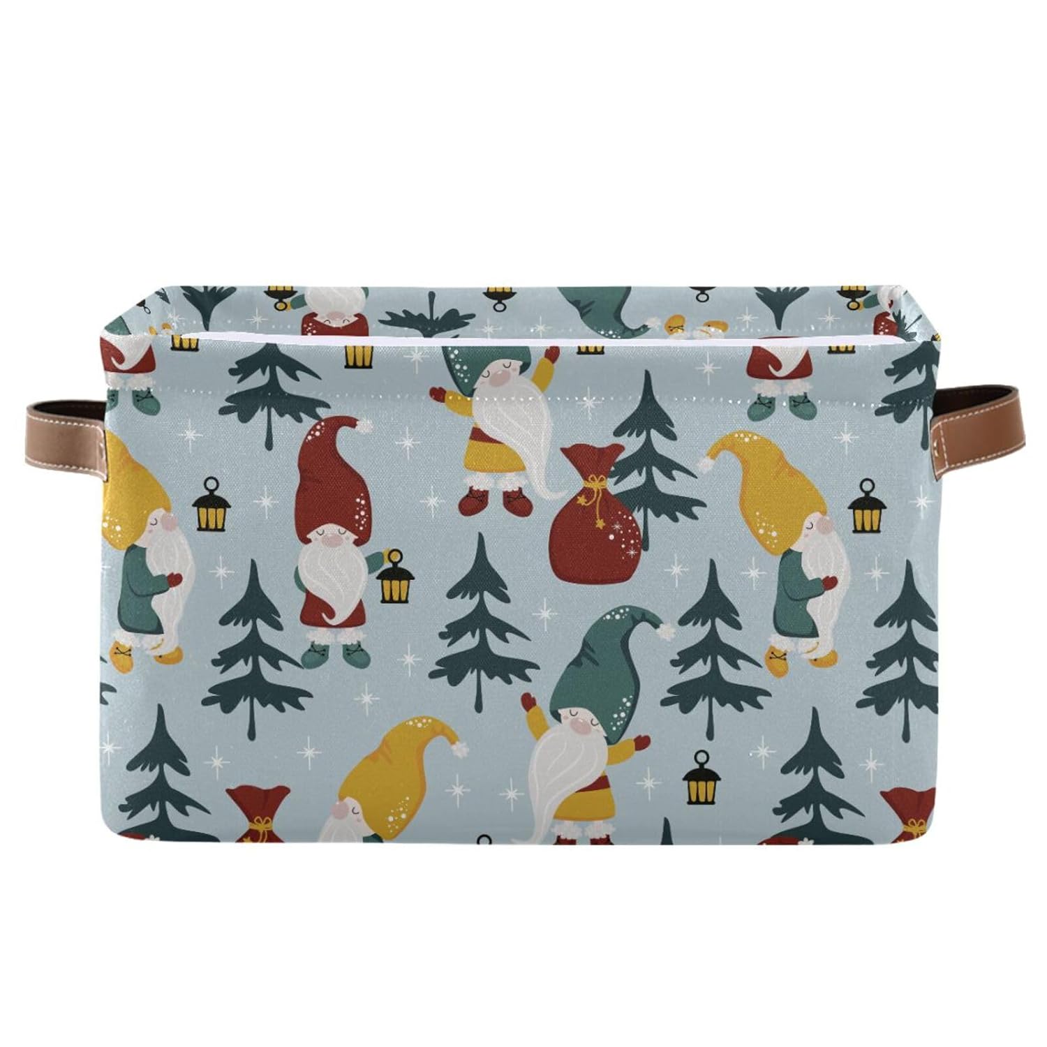 Large Storage Basket Gnomes Christmas Trees Foldable Storage Box Organizer Bins With Handles For Bedroom Home Office
