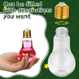 36 Set Christmas Candy Containers Fillable Light Bulb Ornaments 100 Ml Clear Plastic Candy Containers Reusable Candy Jars With Happy Holiday Cards Christmas Gifts Bulk For Xmas Party Crafts