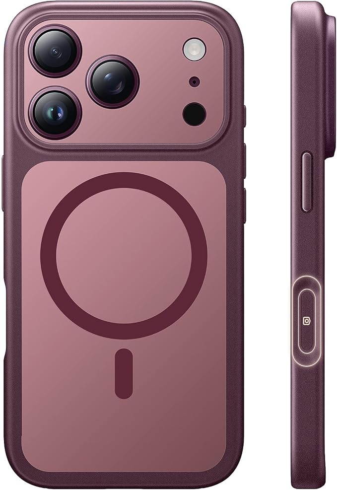 Premium Burgundy Magnetic Case for iPhone 18 Pro Compatible with MagSafe Shockproof Protective Cover