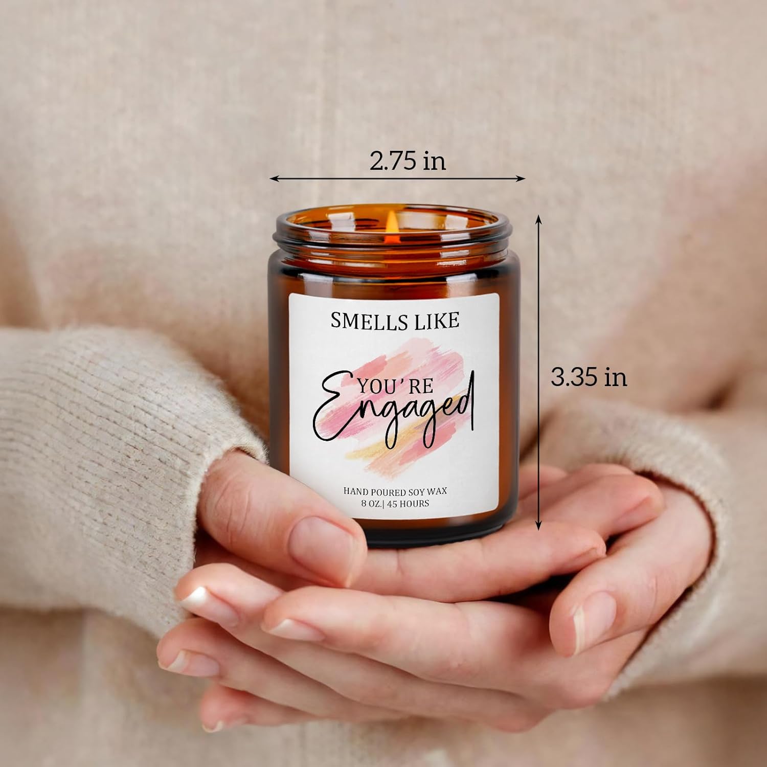 Engagement Gifts For Couples, Women, Bride, Fiance - You'Re Engaged Candle For Bride To Be, Bridal Shower, Bachelorette, Wedding Anniversary, Just Engaged Gifts - 8 Oz Lavender Scented Candle