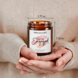 Engagement Gifts For Couples, Women, Bride, Fiance - You'Re Engaged Candle For Bride To Be, Bridal Shower, Bachelorette, Wedding Anniversary, Just Engaged Gifts - 8 Oz Lavender Scented Candle