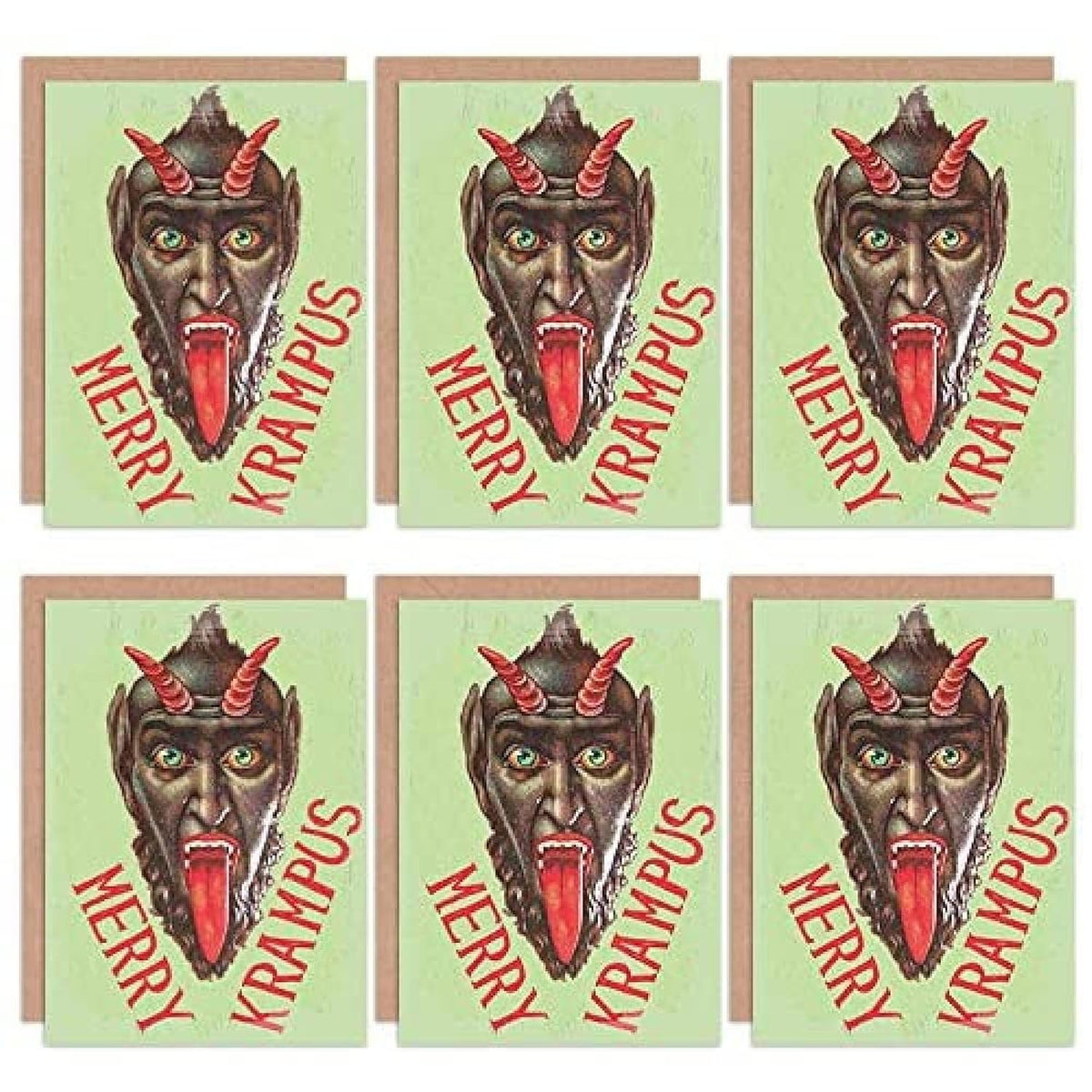 Christmas Cards X6 Krampus Anti Santa Funny Devil Merry Krampus