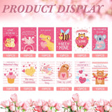 180 Pcs Mini Valentine'S Day Cards Assortment Bulk Classroom Kids Greeting Cards 3.5 X 2.4''Foldable Love Heart Greeting Cards Wedding Card With Envelopes Stickers For Valentines Day