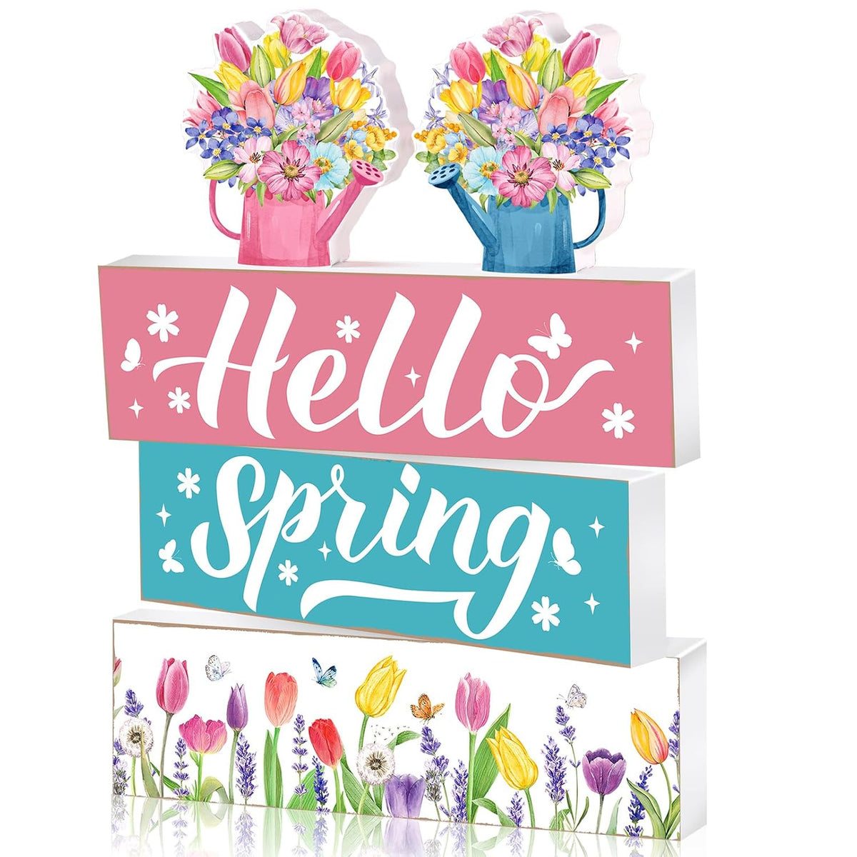 5 Pcs Spring Tiered Tray Decor Flower Book Stack Decor Farmhouse Mini Faux Decorative Books Bundle Easter Decorations For Spring Easter Home Table Centerpieces(Flower)
