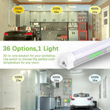 6 Pack 4FT LED Shop Lights 30W 4500LM Tunable Garage Ceiling Lighting for Workshop Warehouse Basement