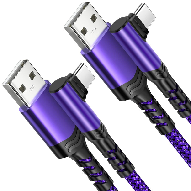 Type C Charger Fast Charging, Right Angle Usb To Usb C Cable [10Ft] Braided Co