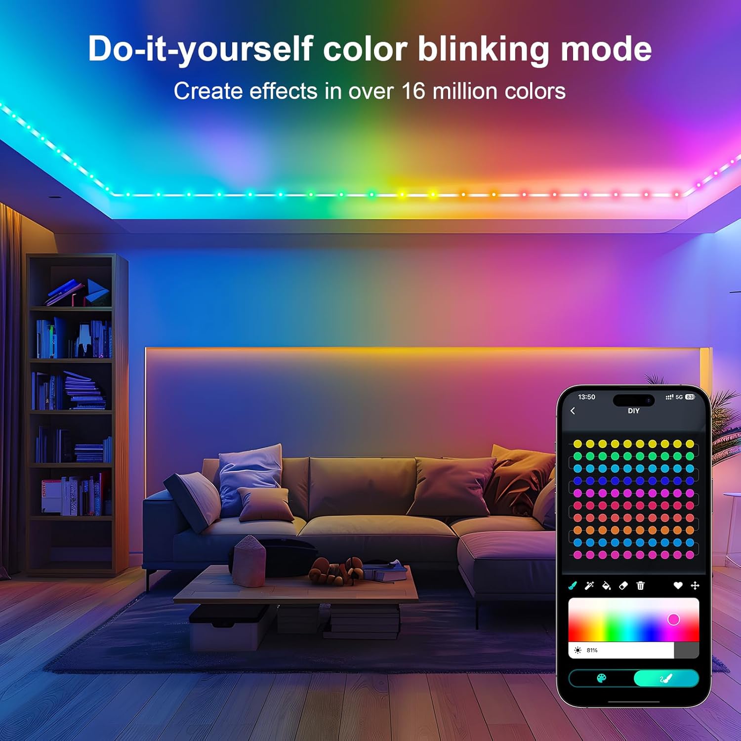 Smart Fairy String Lights, 33Ft Diy Twinkle Lights Usb Port, Multicolor Warm White, App/Remote Control, 12 Modes &Music