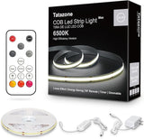 16.4FT White COB LED Strip Light 6500K Daylight Dimmable Ultra Bright Light Strip with RF Remote