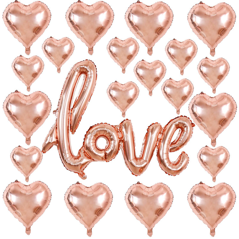 Rose Gold Heart Balloons And Love Balloon Kit Romantic Valentine’S Day