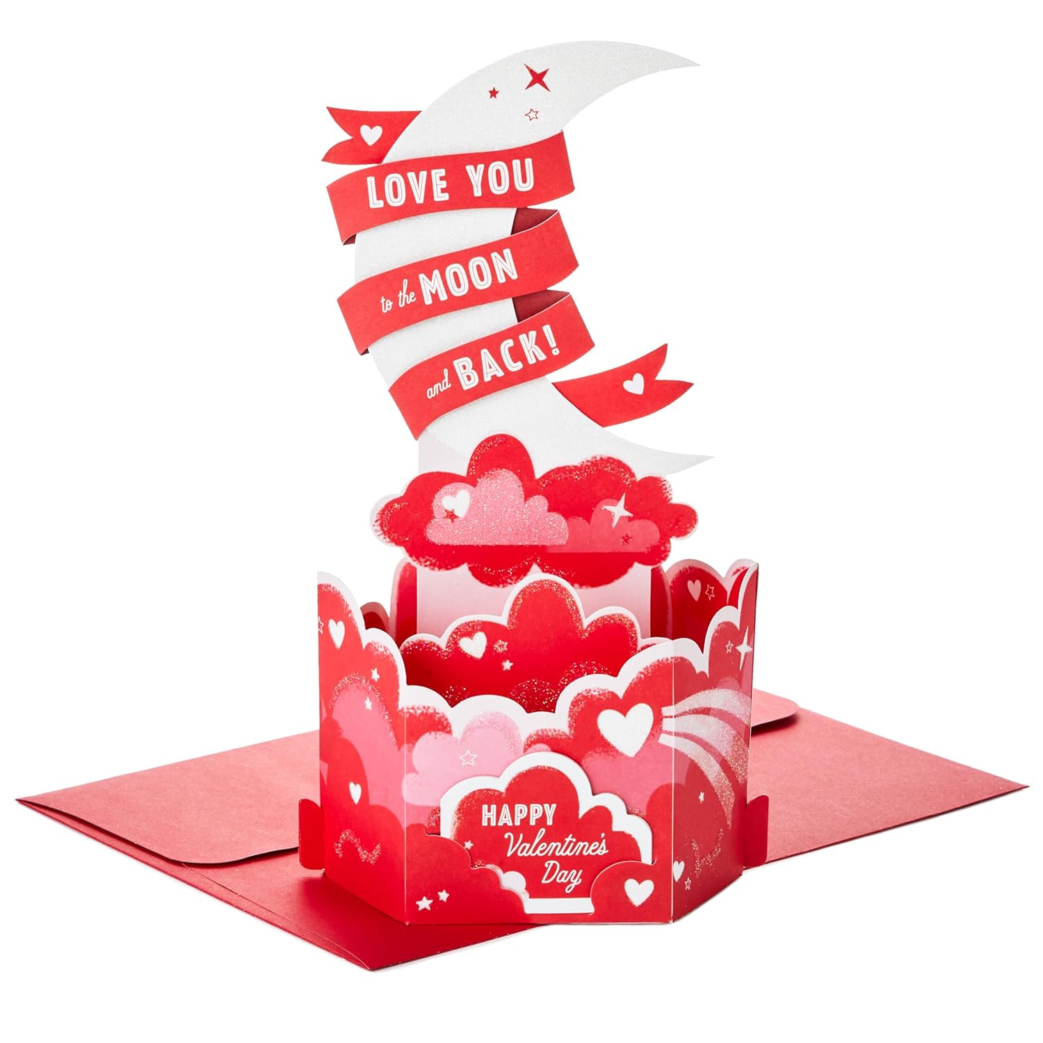 Hallmark Valentines Day Pop Up Card (Moon and Back) Paper Wonder 3D Card