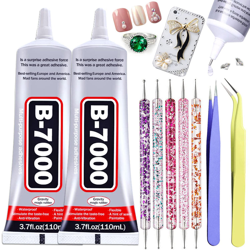 2Pcs X 110Ml B7000 Rhinestone Glue Clear, Upgrade B7000 Glue Multi-Fun