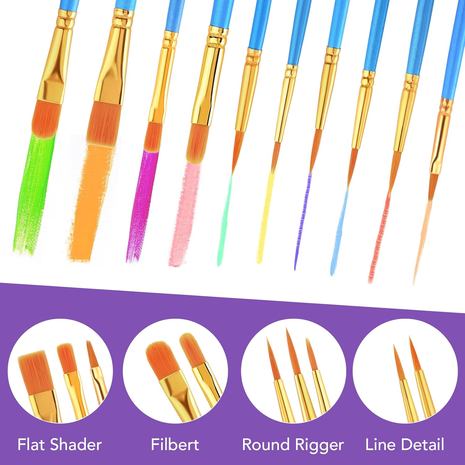 Acrylic Paint Brush Set, 36Pack/360Pcs Nylon Hair Paint Brushes, For Oil Painting Rock Body Painting, Artist Amateur Craft Paint Brushes Supplies, Children Adult Painting Small Paint Brush Set.