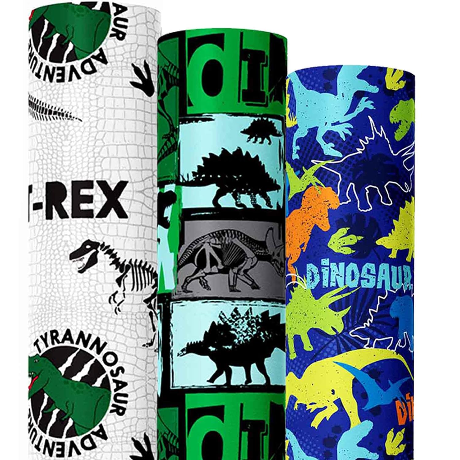 Dinosaur Wrapping Paper Rolls 3 Rolls 17 Inch X 120 Inch Happy Birthday Wrapping Paper Girl Kids Boy Dinosaur Wrap Paper For Dinosaur Party Birthday Wrapping Paper