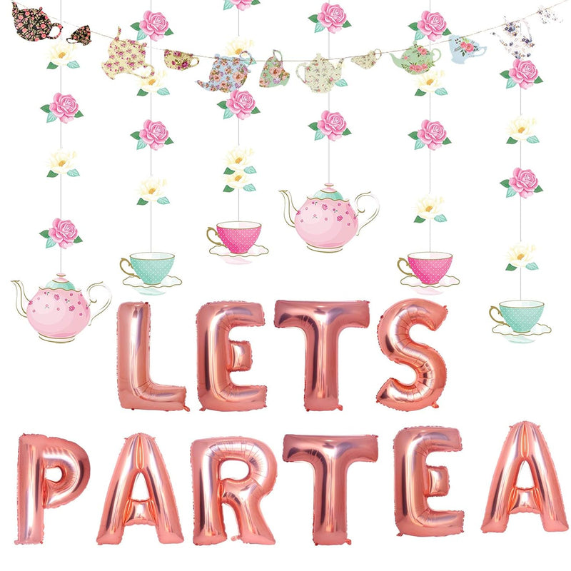 Tea Party Decorations - Let'S Par Tea Aluminum Foil Balloons/Teapots T