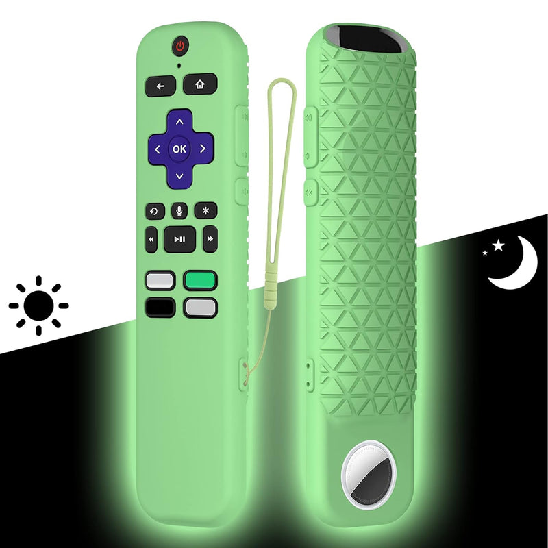 2 In 1 Remote Cover With Airtag Holder For Roku Voice Remote (Glow In The Dark