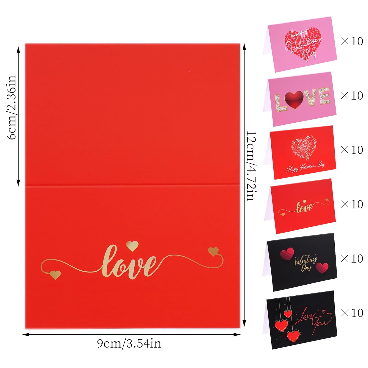 60Pcs Mini Valentines Cards Blank Cards Gifts Bulk For Envelopes Office Supplies