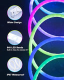 33Ft Smart RGBIC LED Neon Rope Lights with Alexa Google Assistant Music Sync App Control