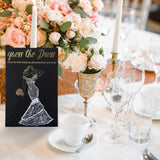 Bridal Shower Games - 50Pcs Guess The Dress Bridal Shower Game For Guests - Black Gold Fun Cute Wedding Decorations Party Supplies Games Ideas
