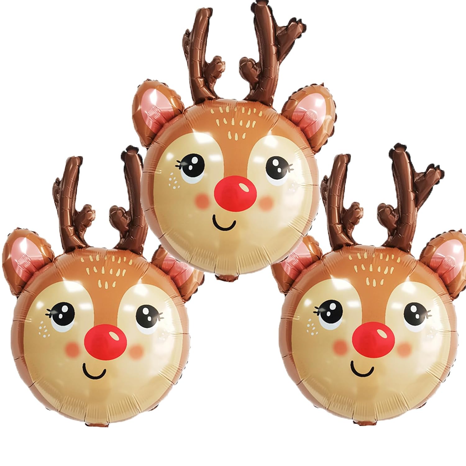 Reindeer Balloons Christmas Foil Balloons For Reindeer Themed Party Decoration Supplies Christmas Birthday Decoration Decor Ballons Arch Kits Party Balloon Set 3Pcs