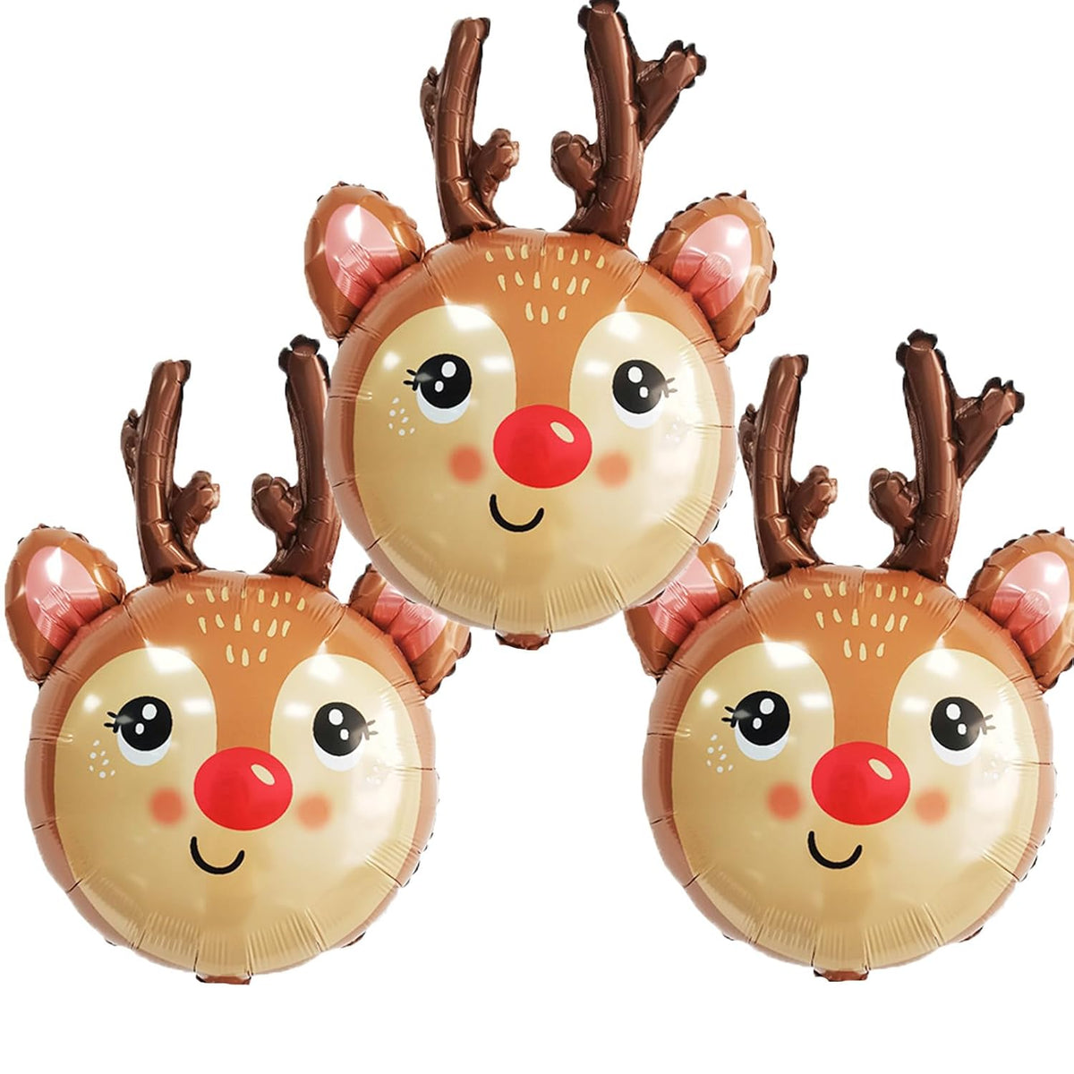 Reindeer Balloons Christmas Foil Balloons For Reindeer Themed Party Decoration Supplies Christmas Birthday Decoration Decor Ballons Arch Kits Party Balloon Set 3Pcs