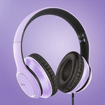 X8 Over-Ear Wired Headphones, Foldable with Mic, 3.5mm Plug, Dark Purple