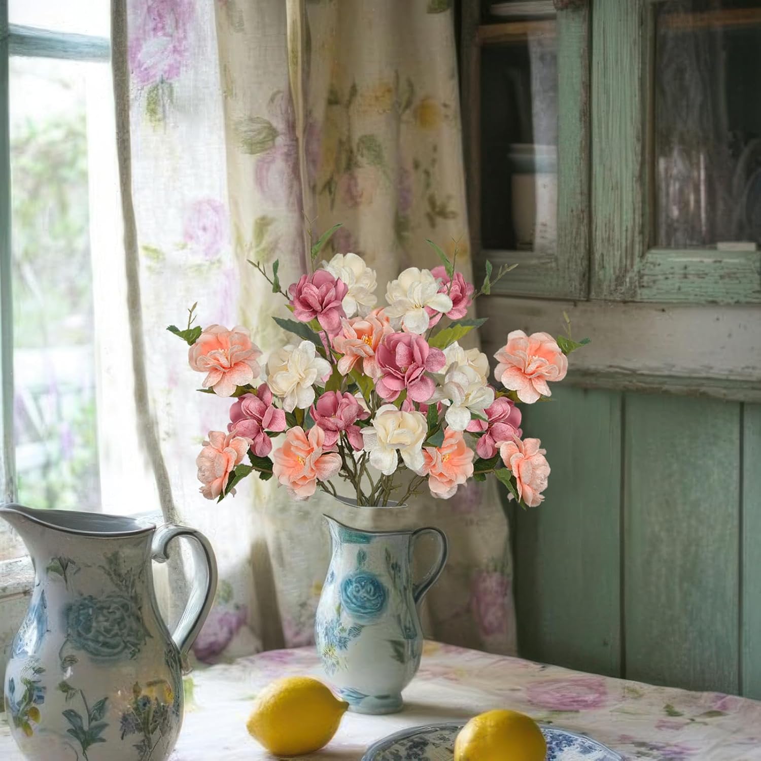 3 Pcs Silk Peonies Artificial Flowers Long Stem Artificial Peonies Bouquet Faux Flowers Bulk With Stems For Vase Floral Arrangements Table Centerpieces Wedding Party Farmhouse Decoration
