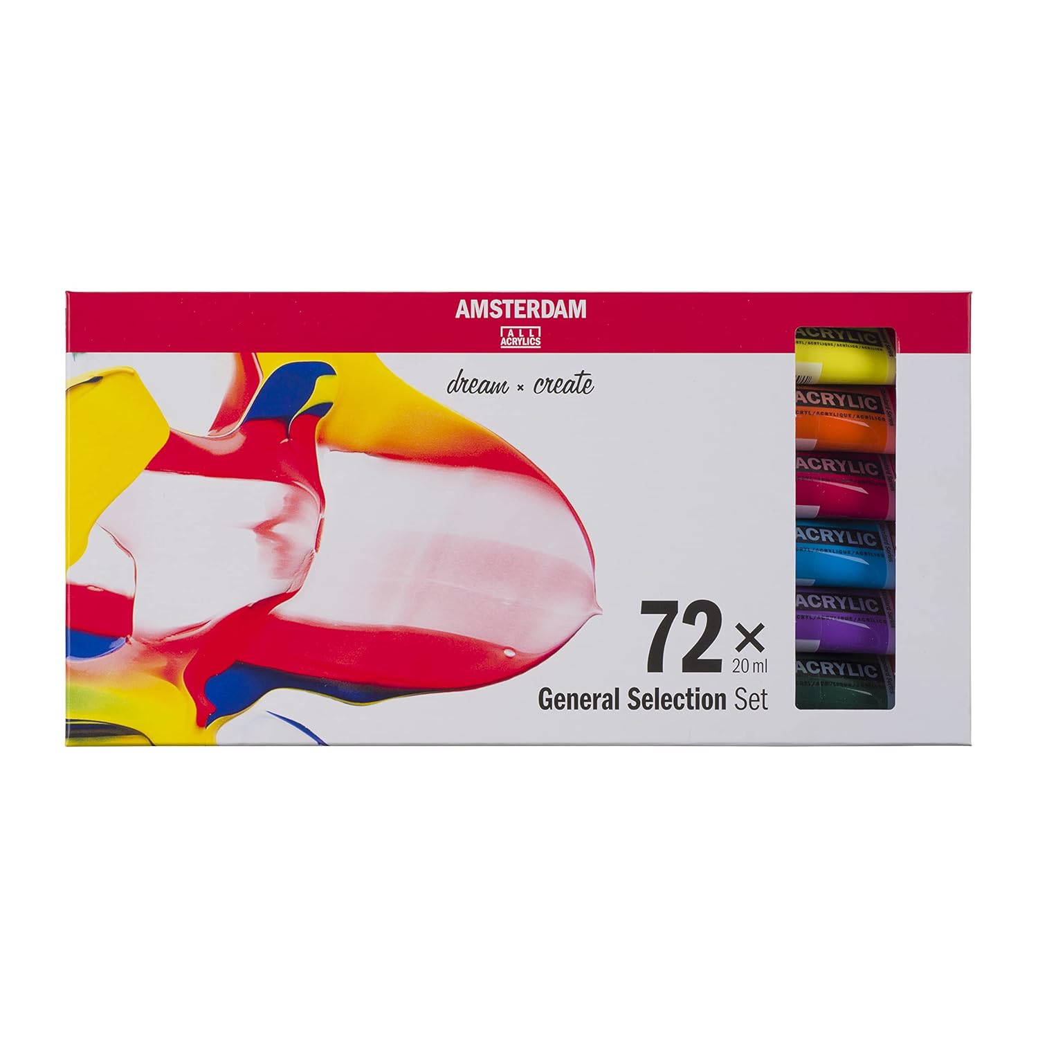 Standard Series Acrylic Paint Set For Beginners | Trial Set (73 X 20 Ml Tubes) | Base Colour Selection