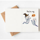 Funny Valentines Day Card – Cute Halloween Love Card For Him Or Her, Wife, Husband, Girlfriend, Boyfriend, 5X7 Folded Greeting Card With Kraft Envelope & Sticker