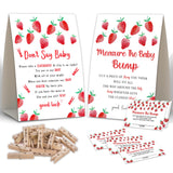 2 Strawberry Baby Shower Game,Don'T Say Baby Clothespin Games,Measure The Baby Bump,Babyshower Decorations,Baby Shower Game Gender Neutral,Baby Shower Package,Funny Baby Shower Games-4