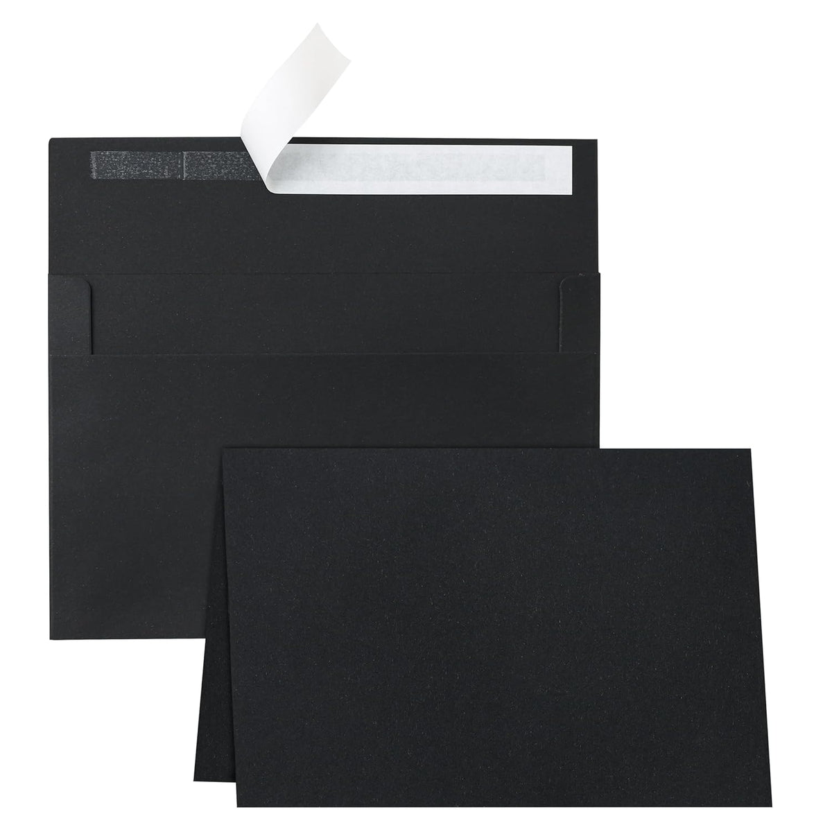 100 Packs Blank Black Note Cards And Envelopes 4 X 6 Heavyweight Folded Cardstock And A4 Envelopes Printable Self Seal For Birthday, Thank You Cards, Wedding Invitations, Baby Showers