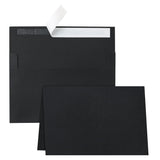 100 Packs Blank Black Note Cards And Envelopes 4 X 6 Heavyweight Folded Cardstock And A4 Envelopes Printable Self Seal For Birthday, Thank You Cards, Wedding Invitations, Baby Showers