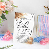 51 Pcs Don'T Say Baby Game Sign Boho Baby Shower Pacifier Game 50 Plastic Pacifier Necklace Wooden Don'T Say Sign Party Favor For Fall Gender Reveal Gift Rewards Supplies Decoration(Pink,Blue)