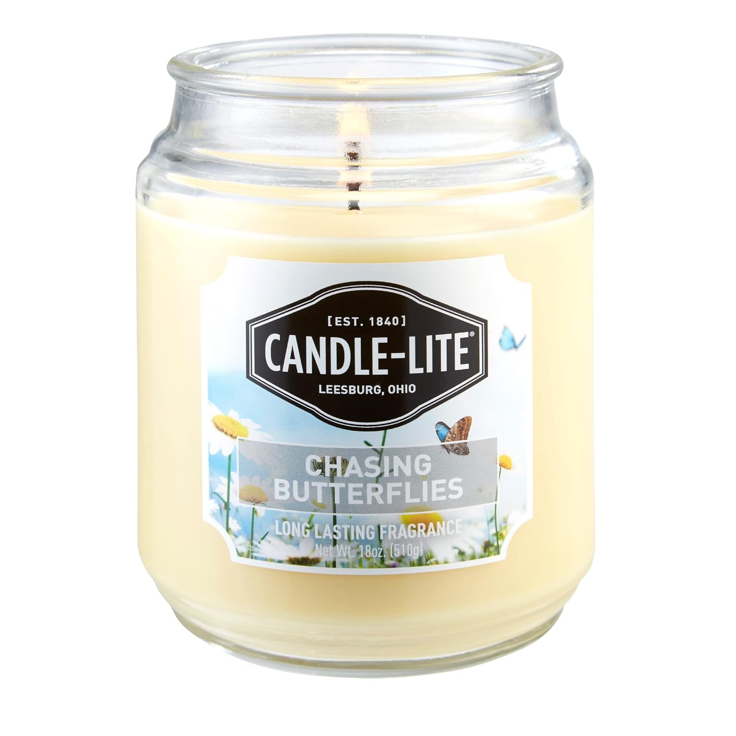 Everday Chasing Butterflies Scented Candle, 18 Oz. Aromatherapy Candle, Off-White