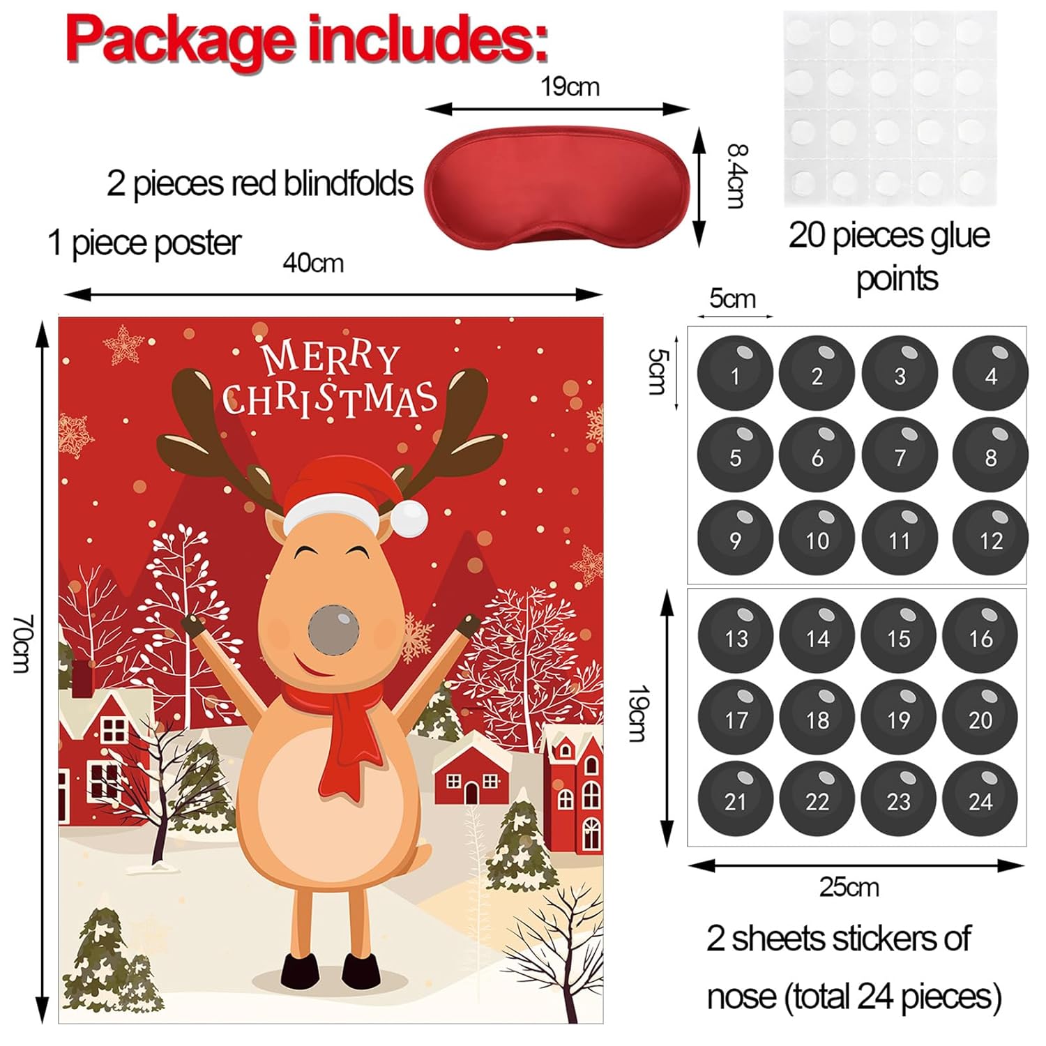 Pin The Nose On The Reindeer Snowman Christmas Party Games Pin Games Set Christmas Holiday Activities Family Adults New Year Xmas Party Supplies