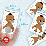 Baby Shower Boy Scratch Off Poop Game, Easy To Play Silly Games, Funny Idea, Ice Breaker Activity. Raffle Cards, Blue Pacifier, African American, Set Of 40 Cards Made In Usa