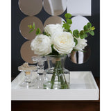 Artificial Flowers With White Roses In Vase, Fix Lifelike Fake Flowers In Vase With Artificial Water, Faux Flower Arrangements For Dining Table Centerpiece Decor